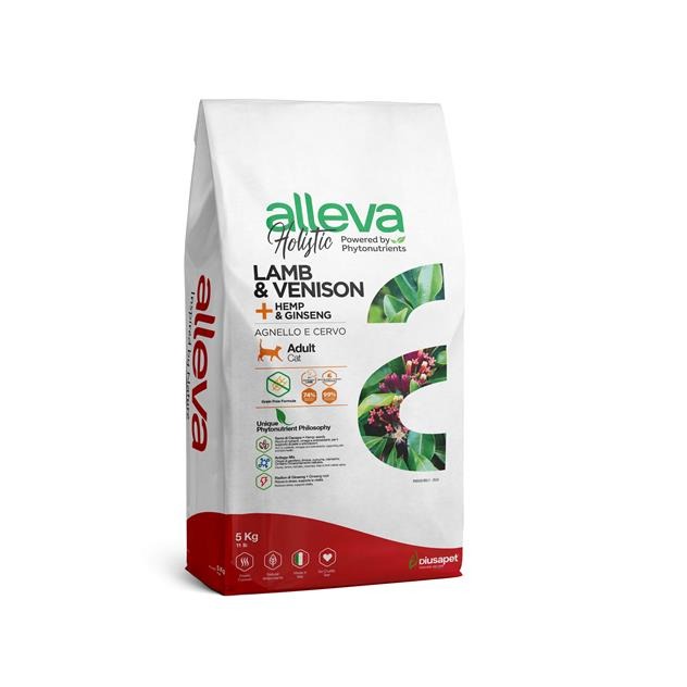 Alleva HOLISTIC cat adult lamb & venison & cannabis sativa & gingseng 5 kg